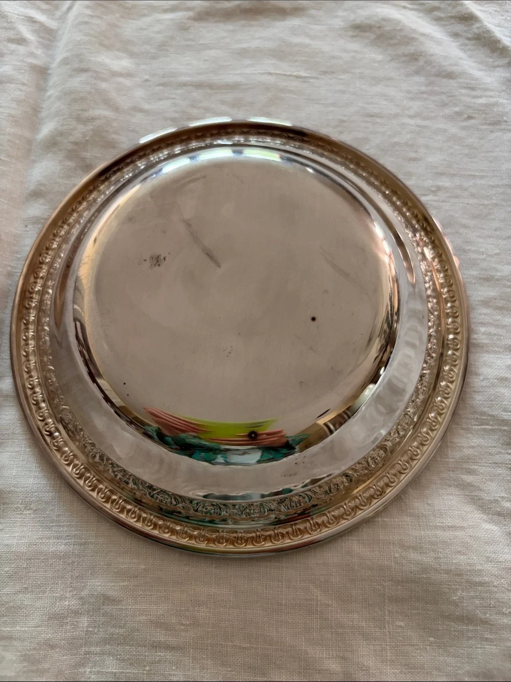 Reed & Barton Silver Plated Embossed Rim Nut Bowl